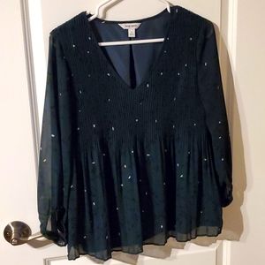 Nine West, green with tan dots, S